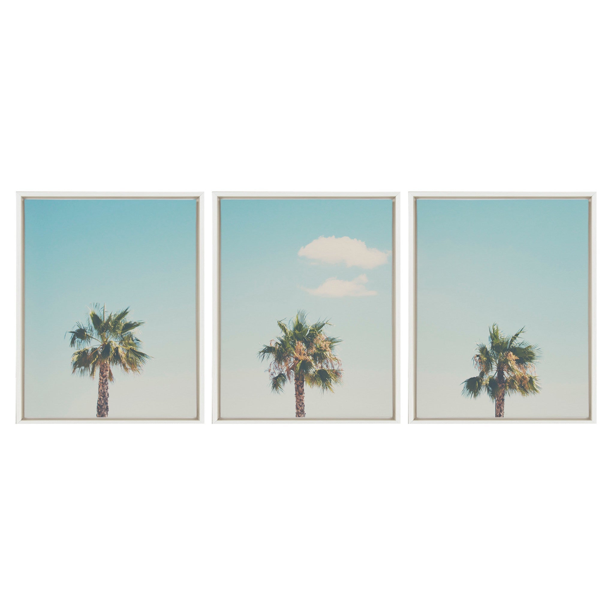 Sylvie Trio of Palm Trees 1, 2 and 3 Framed Canvas by kateandlaurel - product image 2 for Resin Society