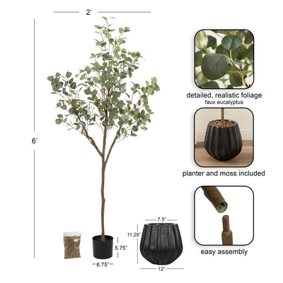 Eudora Faux Eucalyptus Tree - Kate and Laurel