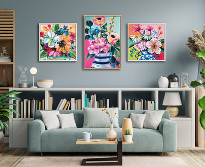 Sylvie Beaded Wild Growth Framed Canvas by Rachel Christopoulos