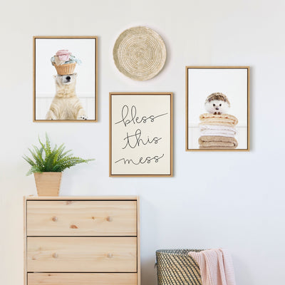 Sylvie Fold Hedgehog 1 Framed Canvas by kateandlaurel - product image 11 for Resin Society