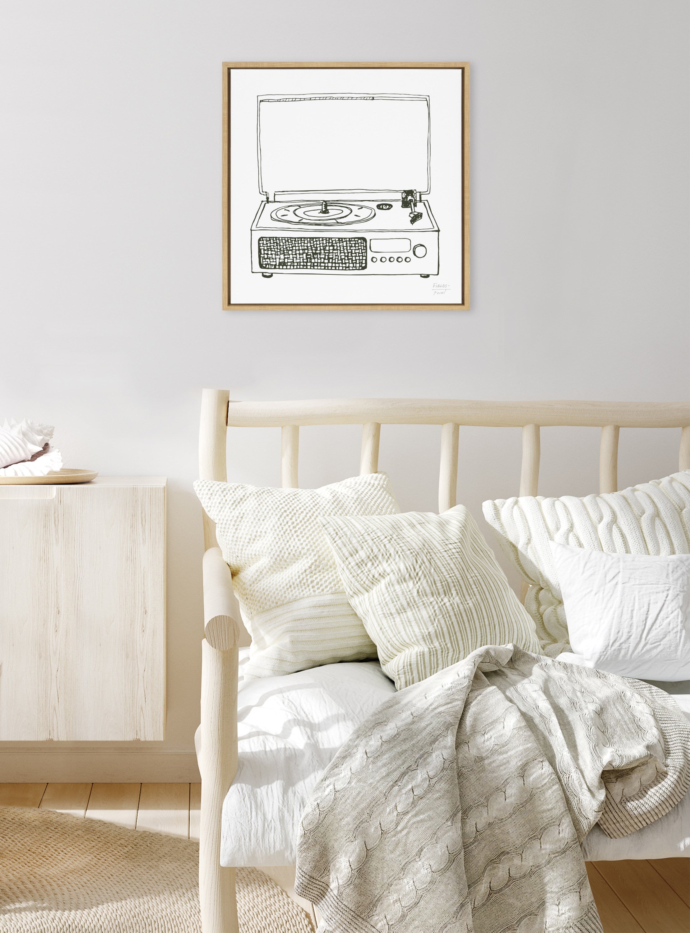 Sylvie Victrola Record Player Framed Canvas by kateandlaurel - product image 18 for Resin Society