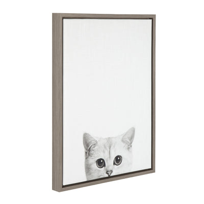 Sylvie Kitty Framed Canvas by Simon Te of Tai Prints by kateandlaurel - product image 2 for Resin Society