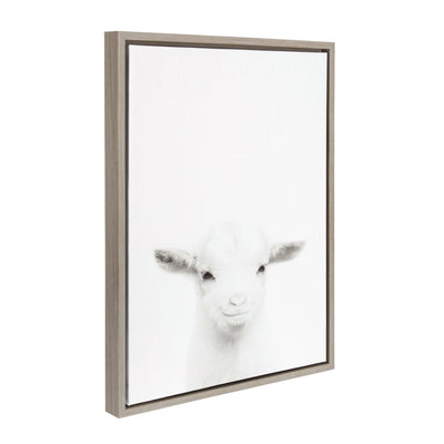 Sylvie Baby Goat Framed Canvas by Simon Te Tai by kateandlaurel - product image 2 for Resin Society