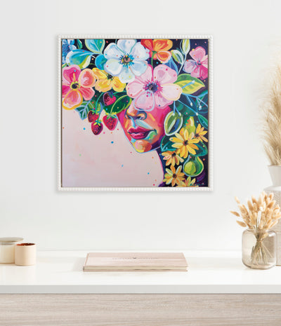 Sylvie Beaded She Was Thoughtful and Kind Framed Canvas by Rachel Christopoulos