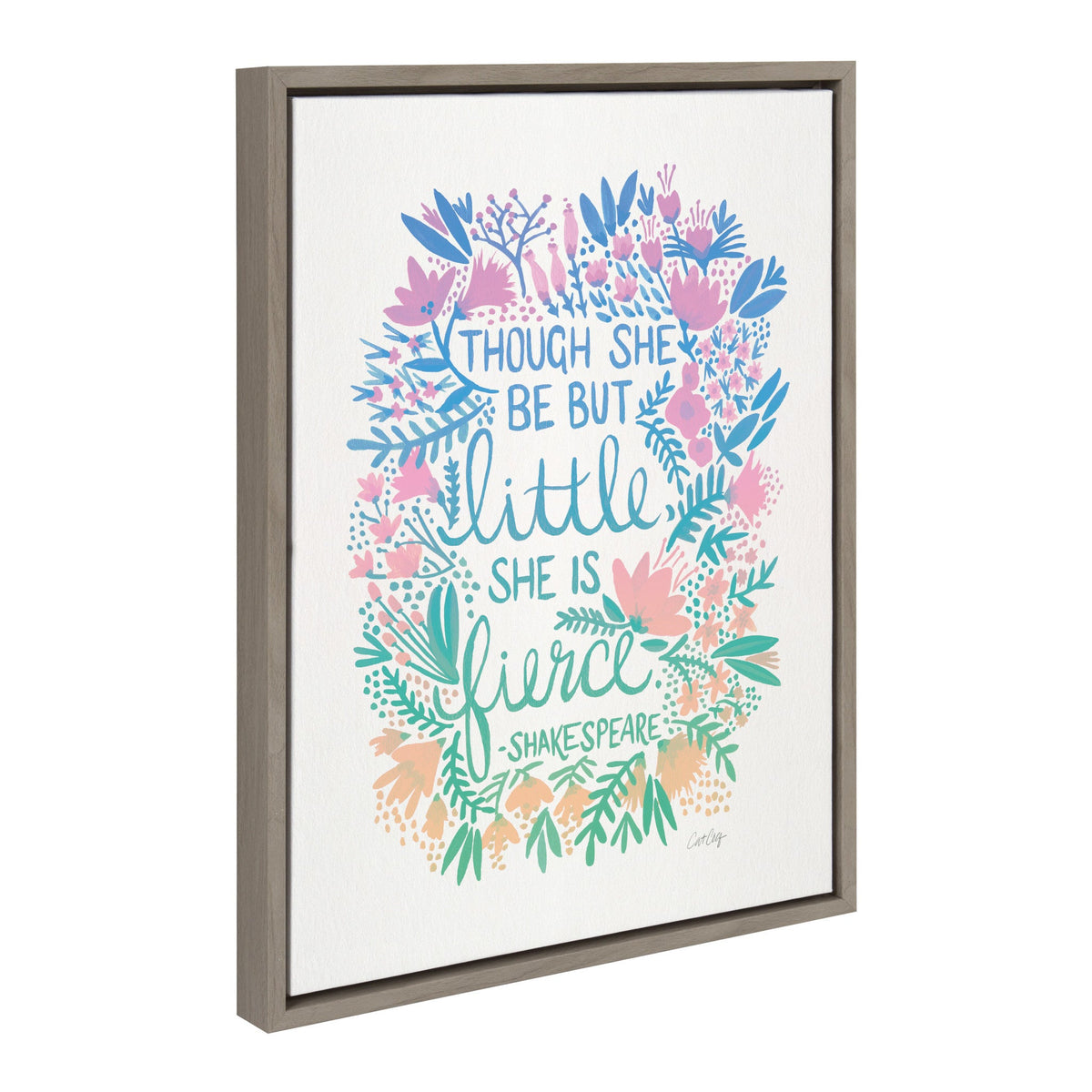 Sylvie Little Fierce Lavender and Mint Framed Canvas by kateandlaurel - product image 2 for Resin Society