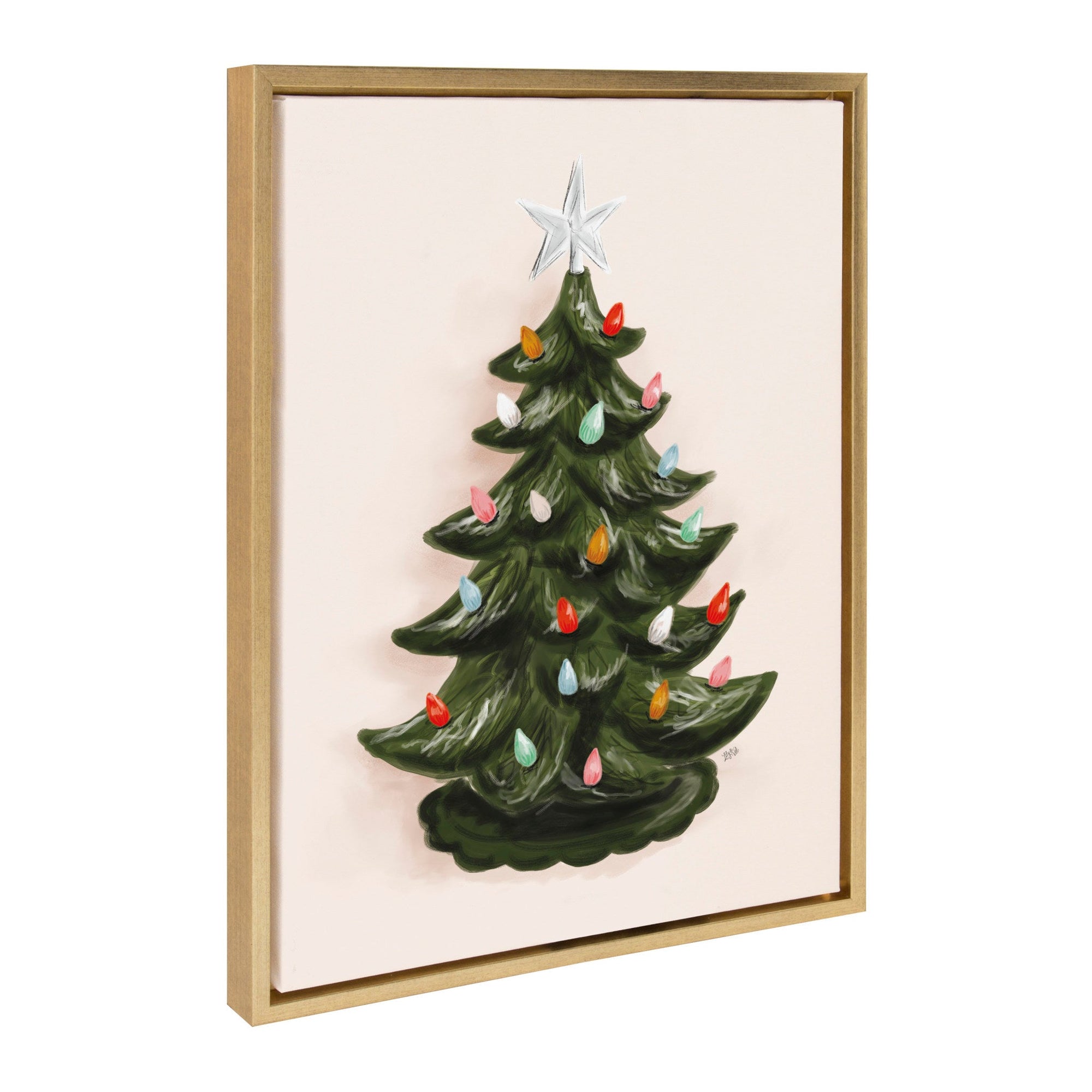 Sylvie Grandmas Tree Green Framed Canvas by Valerie McKeehan of Lily by kateandlaurel - main product image for Resin Society