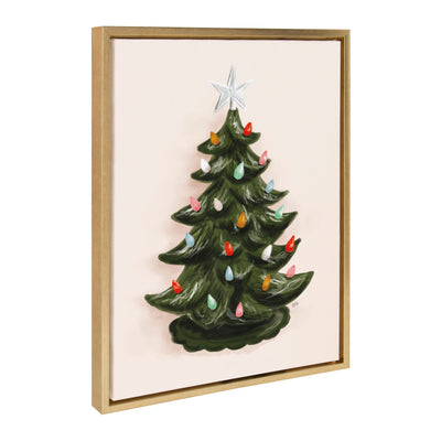 Sylvie Grandmas Tree Green Framed Canvas by Valerie McKeehan of Lily by kateandlaurel - main product image for Resin Society