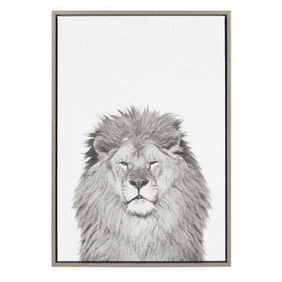 Sylvie Lion Framed Canvas by Simon Te Tai