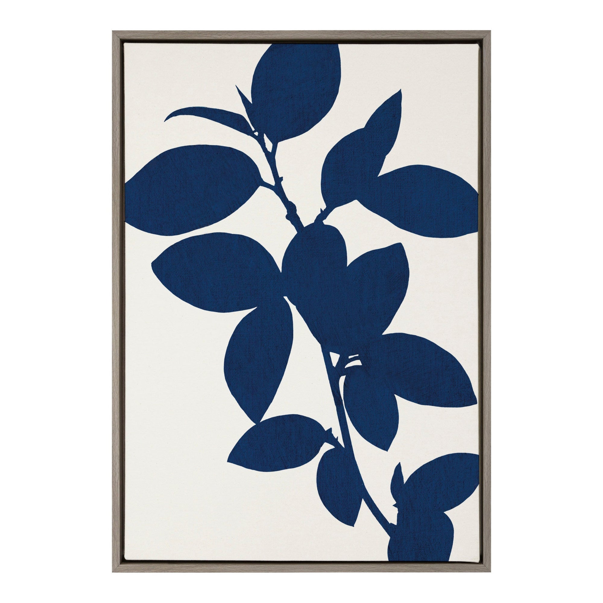 Sylvie Blue Botanical Framed Canvas, Gray 23x33 by kateandlaurel - main product image for Resin Society