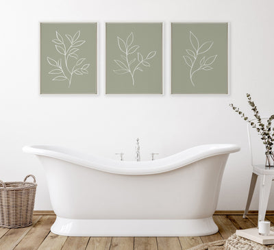 Sylvie Modern Sage Green Botanical Line Sketch Print 1 by kateandlaurel - product image 6 for Resin Society