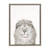 Sylvie Lion Framed Canvas by Simon Te Tai