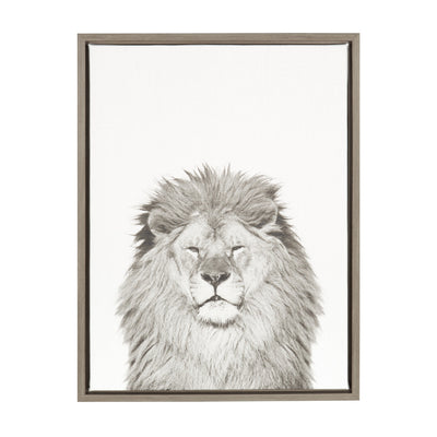Sylvie Lion Framed Canvas by Simon Te Tai