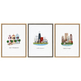 Sylvie Chicago Skyline Illustration Framed Canvas by kateandlaurel - product image 6 for Resin Society