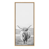 Sylvie Highland Cow Mountain Landscape Black and White Framed Canvas by by kateandlaurel - product image 2 for Resin Society