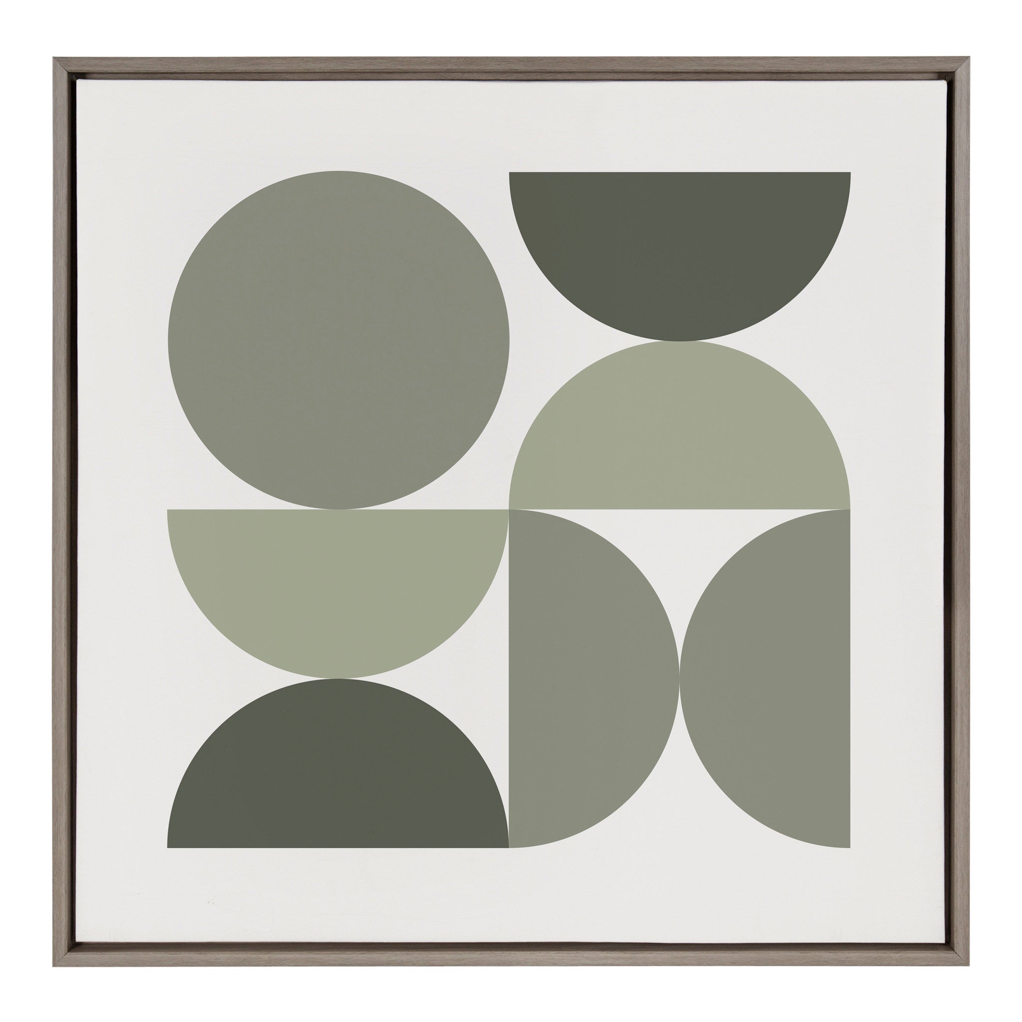 Sylvie Bold Vintage Geometric Nourishing Greens Framed Canvas by kateandlaurel - product image 2 for Resin Society