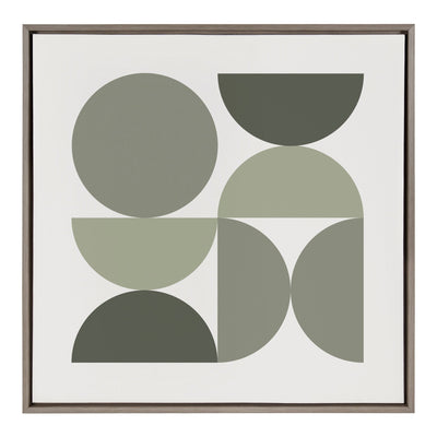 Sylvie Bold Vintage Geometric Nourishing Greens Framed Canvas by kateandlaurel - product image 2 for Resin Society