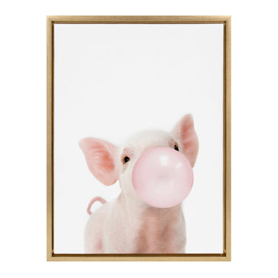 Sylvie Bubble Gum Piglet Framed Canvas by Amy Peterson Art Studio by kateandlaurel - product image 16 for Resin Society