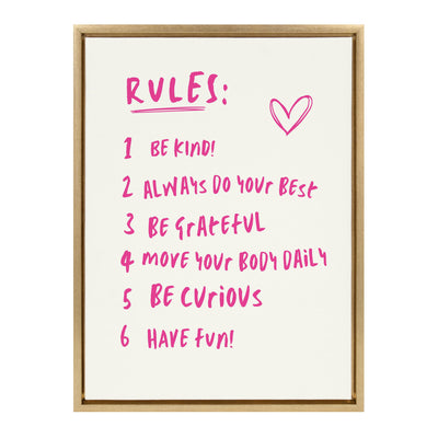 Sylvie House Rules Framed Canvas by Honey Island Studio