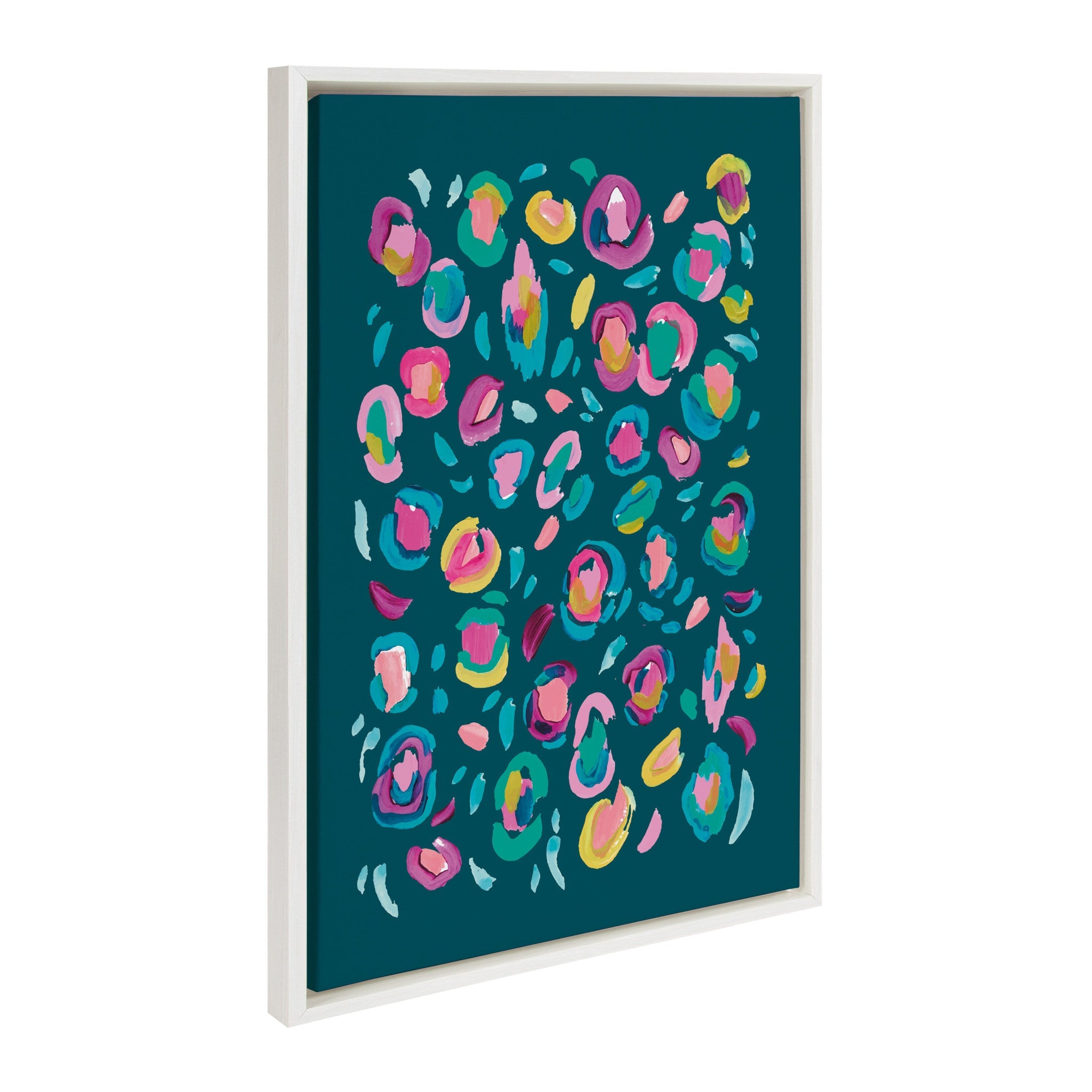 Sylvie Leopard 3, Feather Four and 800 Folk Cactus v2 Framed Canvas by kateandlaurel - product image 2 for Resin Society