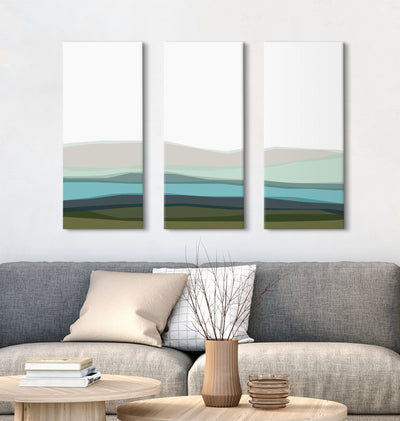 Abstract Blue Lake and Mountains Canvas Art Set by The Creative Bunch by kateandlaurel - product image 7 for Resin Society