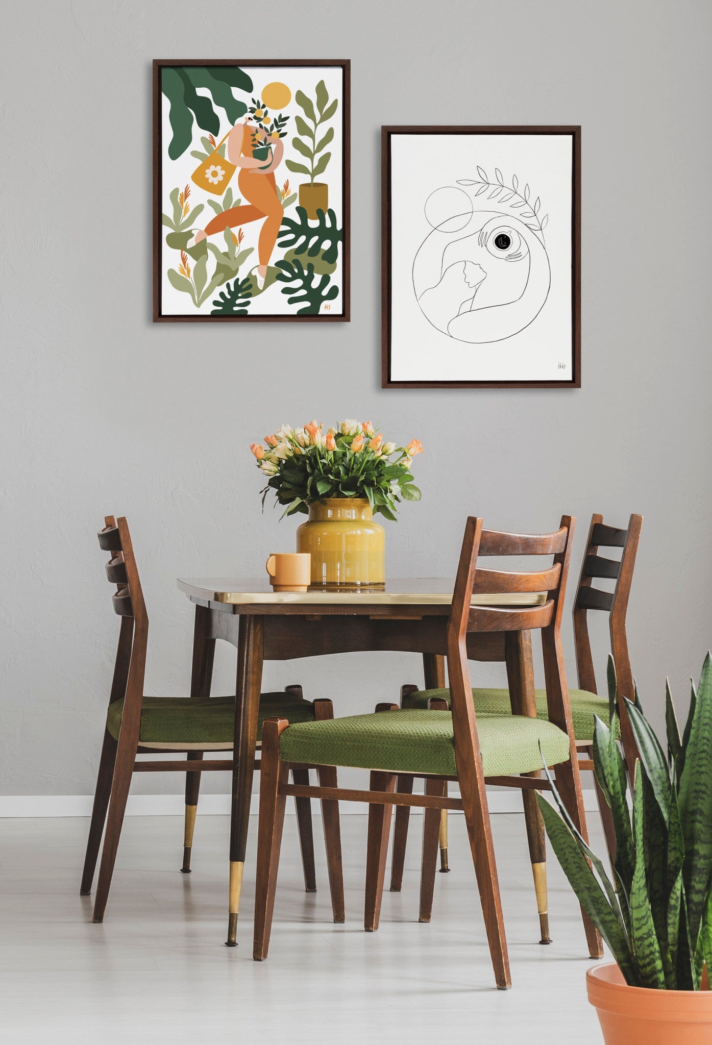 Sylvie Morning Coffee Hug Framed Canvas by kateandlaurel - product image 6 for Resin Society