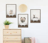 Sylvie Mother and Baby Polar Bear in Rustic Bath Framed Canvas by kateandlaurel - product image 17 for Resin Society
