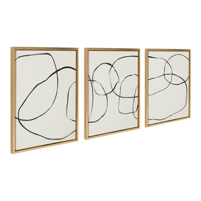 Sylvie Dancing Circles BW Framed Canvas by kateandlaurel - main product image for Resin Society
