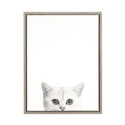 Sylvie Kitty Framed Canvas by Simon Te of Tai Prints by kateandlaurel - main product image for Resin Society