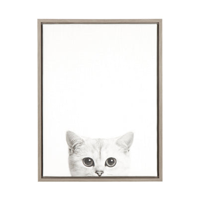 Sylvie Kitty Framed Canvas by Simon Te of Tai Prints by kateandlaurel - product image 8 for Resin Society