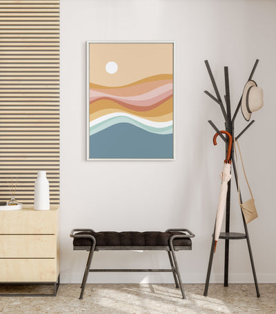 Sylvie Rainbow Waves Seascape Framed Canvas by kateandlaurel - product image 8 for Resin Society