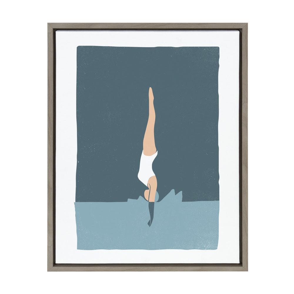 Sylvie Splash Framed Canvas by Rocket Jack by kateandlaurel - main product image for Resin Society