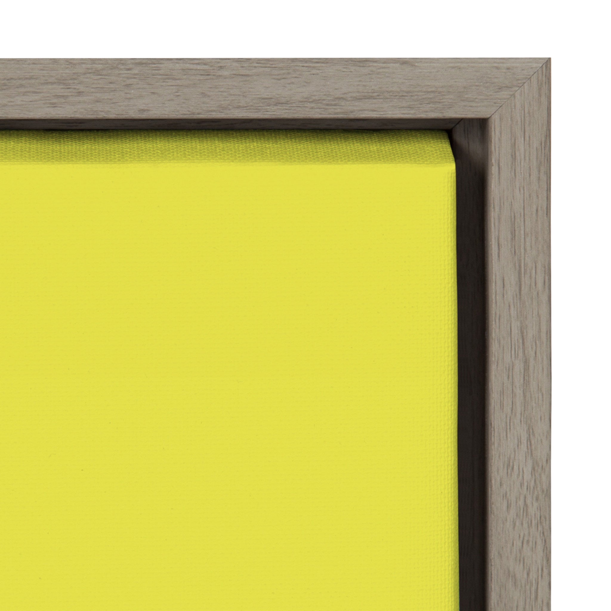Sylvie Less I Care Happier I am in Yellow and Pink Framed Canvas by kateandlaurel - product image 3 for Resin Society