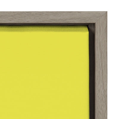 Sylvie Less I Care Happier I am in Yellow and Pink Framed Canvas by kateandlaurel - product image 3 for Resin Society