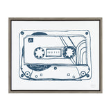 Sylvie Cassette Illustration Framed Canvas by kateandlaurel - main product image for Resin Society
