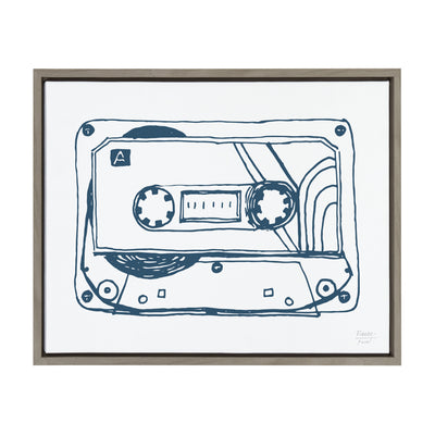 Sylvie Cassette Illustration Framed Canvas by kateandlaurel - product image 9 for Resin Society