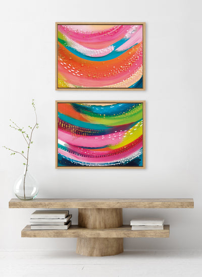 Sylvie Bright Abstract Left and Right Framed Canvas Art Set by Jessi Raulet of Ettavee