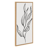 Sylvie Muted Illustrated Botanical Black and White Framed Canvas by kateandlaurel - main product image for Resin Society