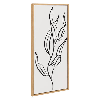 Sylvie Muted Illustrated Botanical Black and White Framed Canvas by kateandlaurel - main product image for Resin Society