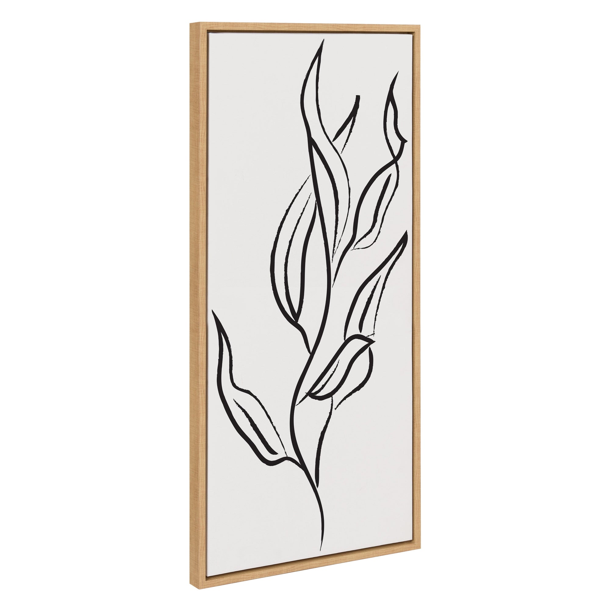 Sylvie Muted Illustrated Botanical Black and White Framed Canvas by kateandlaurel - product image 7 for Resin Society