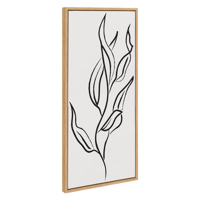 Sylvie Muted Illustrated Botanical Black and White Framed Canvas by kateandlaurel - product image 7 for Resin Society