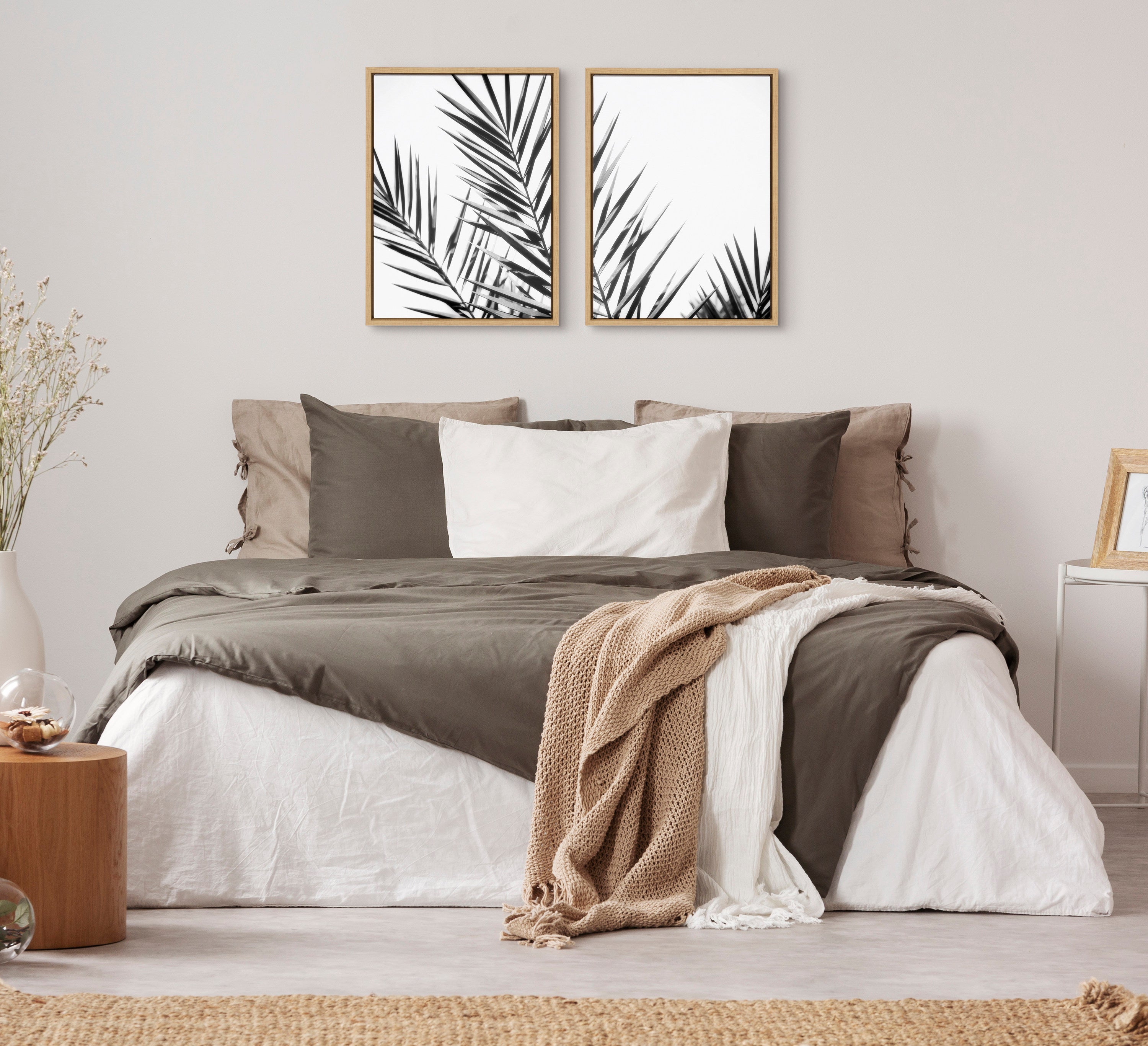 Sylvie Palm I and II BW Framed Canvas by kateandlaurel - product image 4 for Resin Society