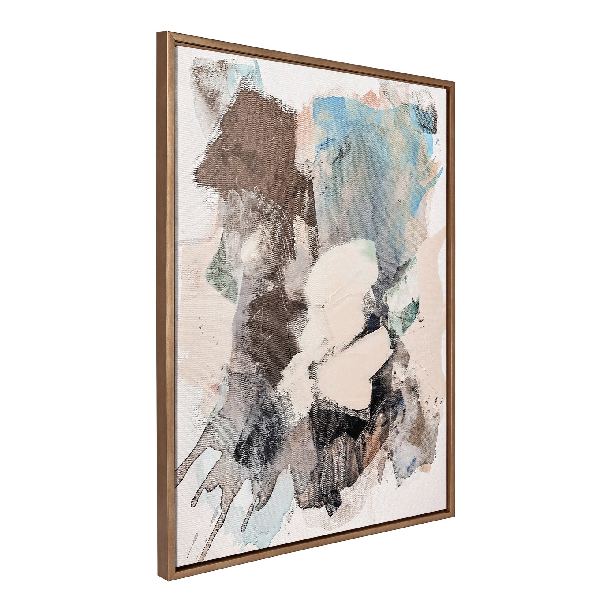 Sylvie Painted Flow I framed canvas artwork by Amy Lighthall with flowing brushstrokes in muted tones