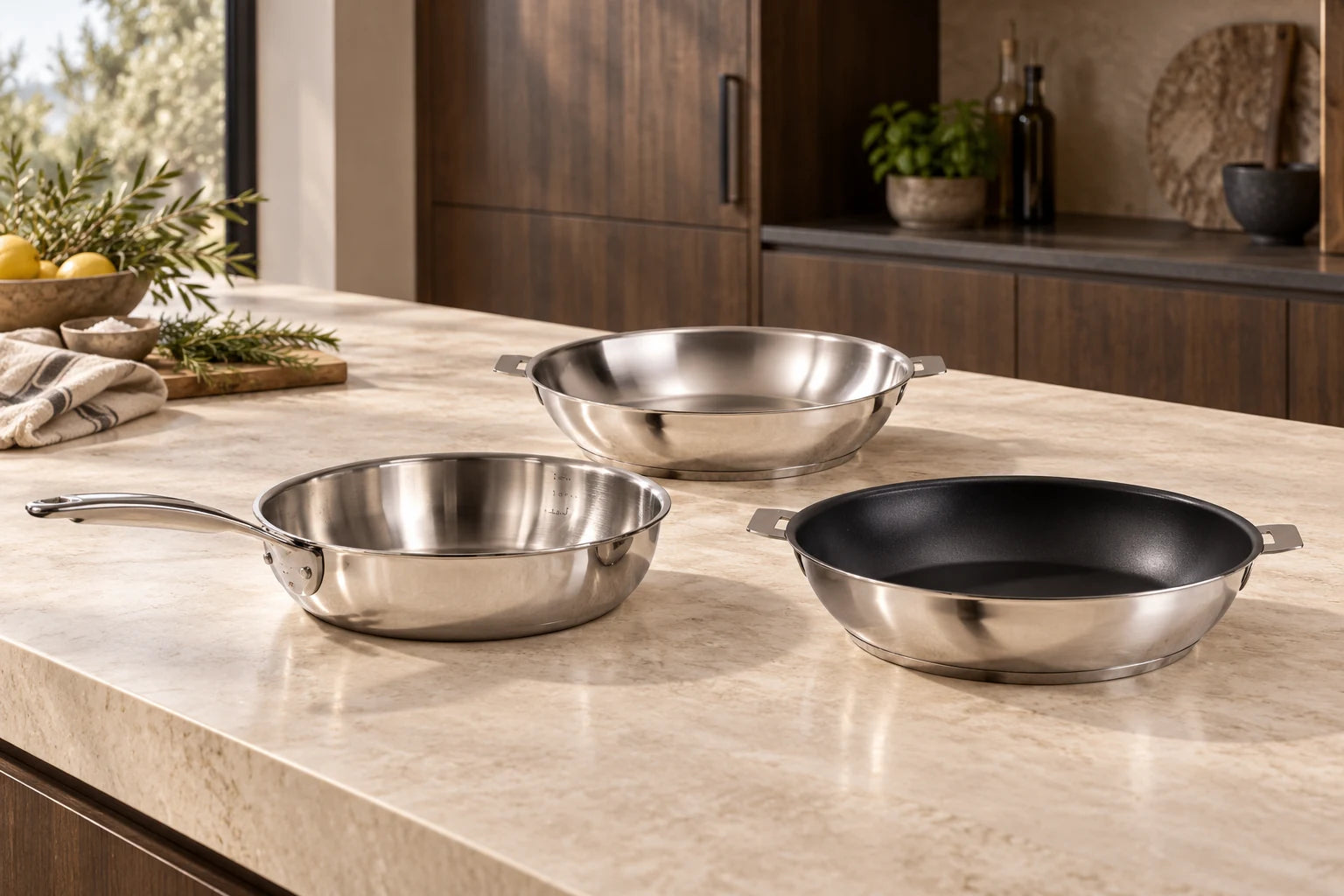 CRISTEL cookware and accessories styled in a kitchen