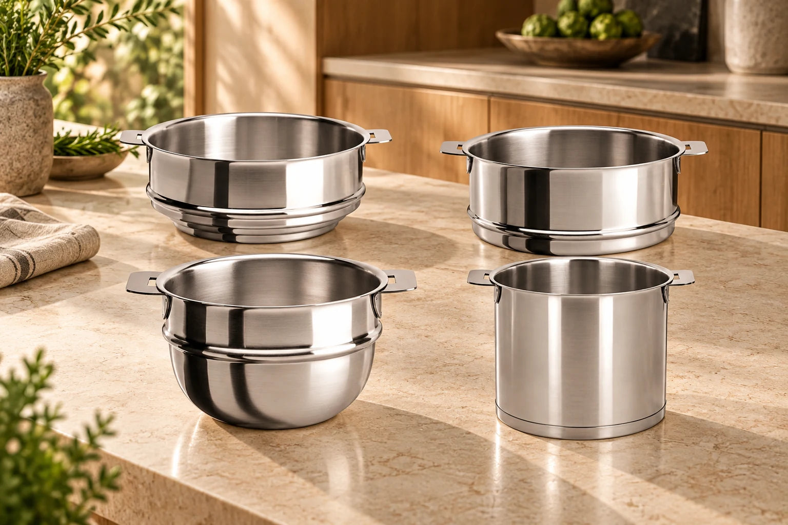 CRISTEL cookware and accessories styled in a kitchen
