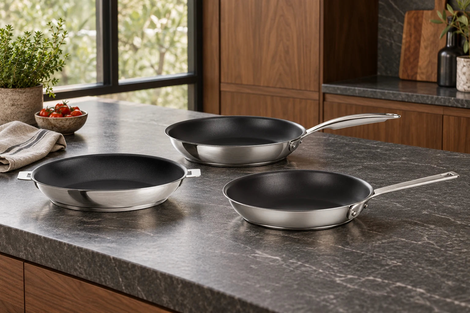 CRISTEL cookware and accessories styled in a kitchen