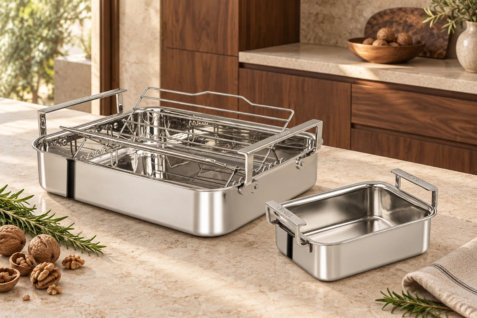 CRISTEL cookware and accessories styled in a kitchen